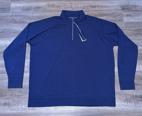 NEW Holderness & Bourne Men's 2XL Quarter Zip Navy Blue Golf Westland Pullover - Picture 2 of 7