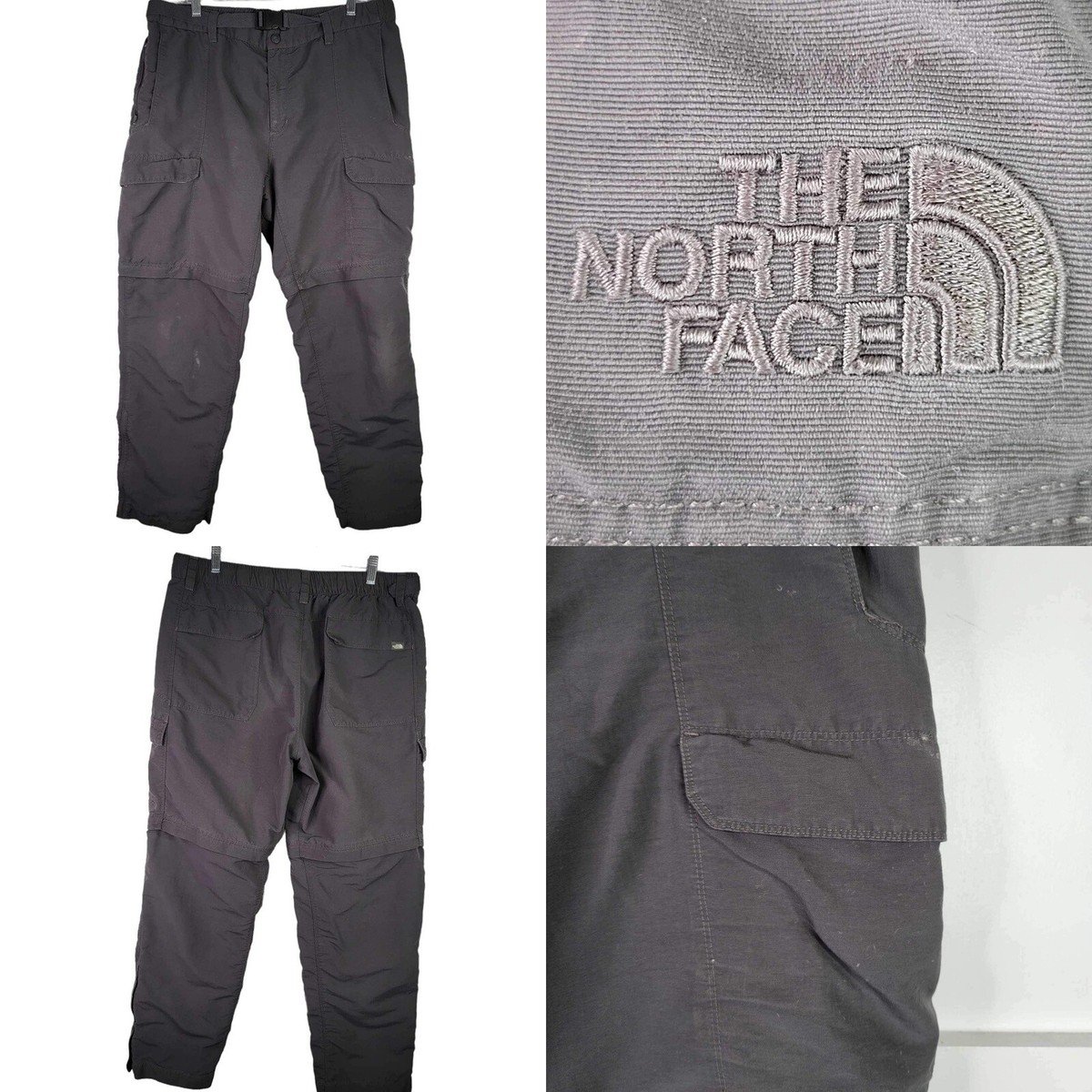 The North Face Mens Pants XL Gray Convertible Zip Off Cargo