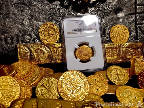 MEXICO 1715 DATED 4 ESCUDOS NGC 58 “1715 FLEET” PIRATE GOLD TREASURE COB COIN - Picture 9 of 23