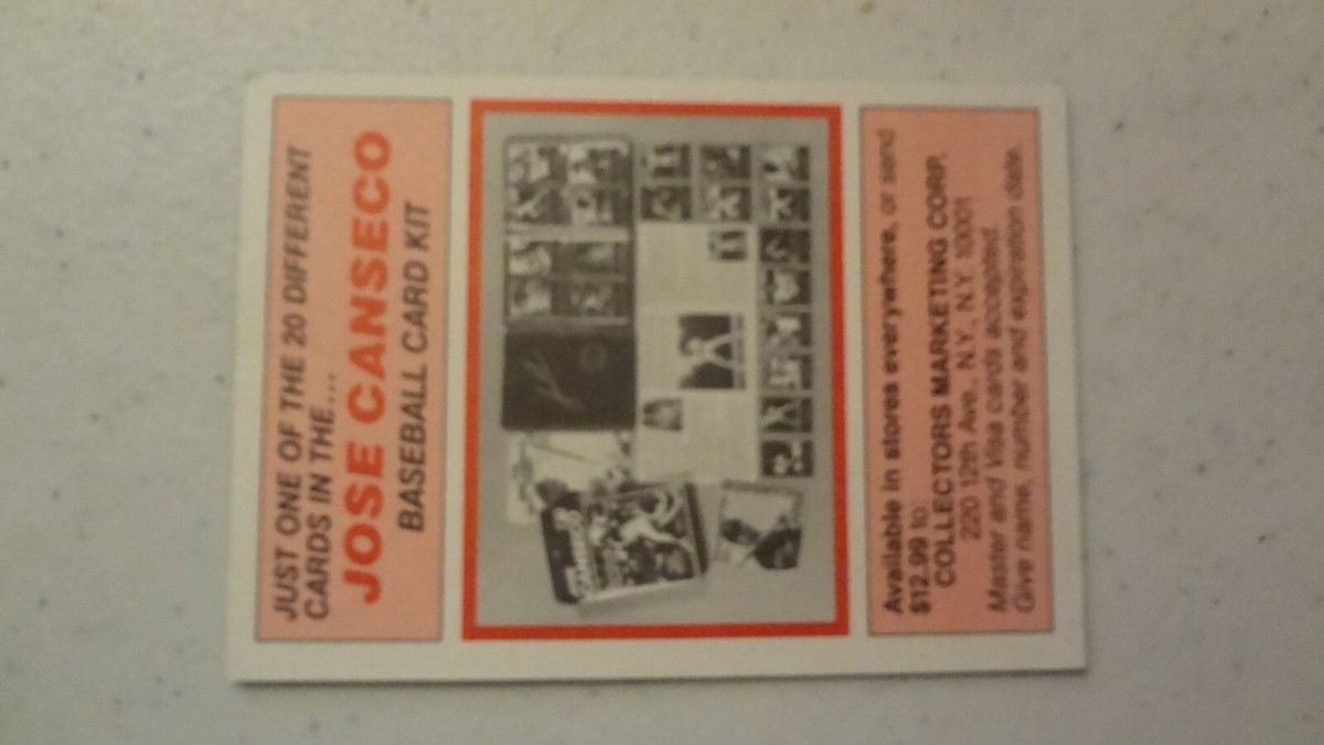 jose canseco limited edition baseball cards LIMITED EDITION JOSE CANSECO BASEBALL CARD