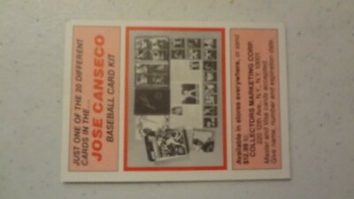 LIMITED EDITION JOSE CANSECO BASEBALL CARD | eBay