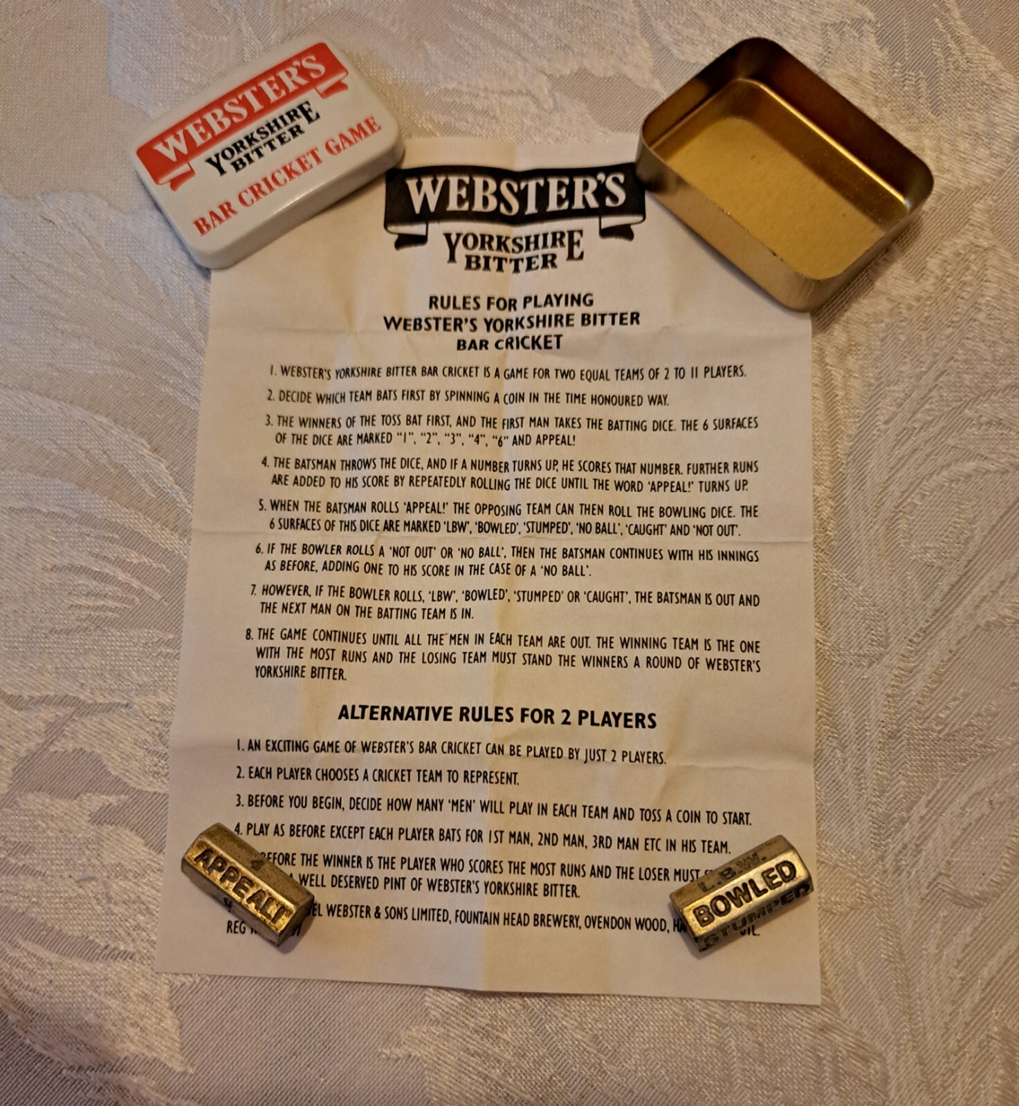 sters Yorkshire Bitter Cricket Game eBay