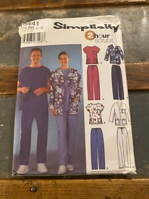 Neu Simplicity Hose Oberteil Jacke 2 Stunden Scrubs Schnittmuster L-XL 5441