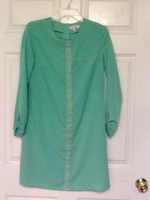 Alvino Womens Dress Euro Size 42 or US Size 12 Large Green Faux Front Pocket 35