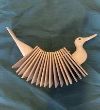 Wooden Duck Clacker Castanets Percussion Instrument Handmade Indonesian