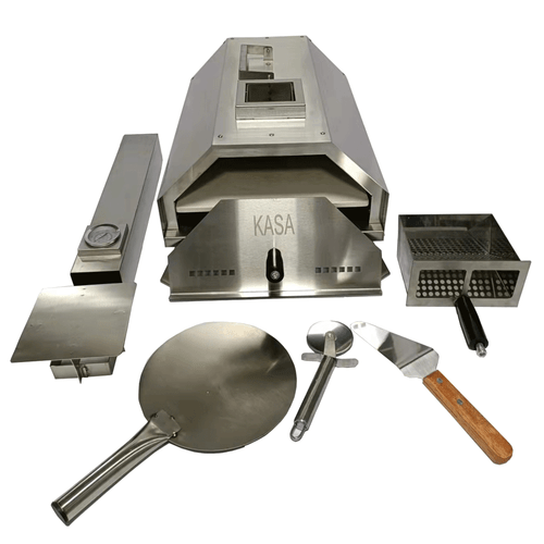 KASA Outdoor Pizza Oven Portable Wood Fired Back Garden Camping Stainless Steel - Picture 6 of 12