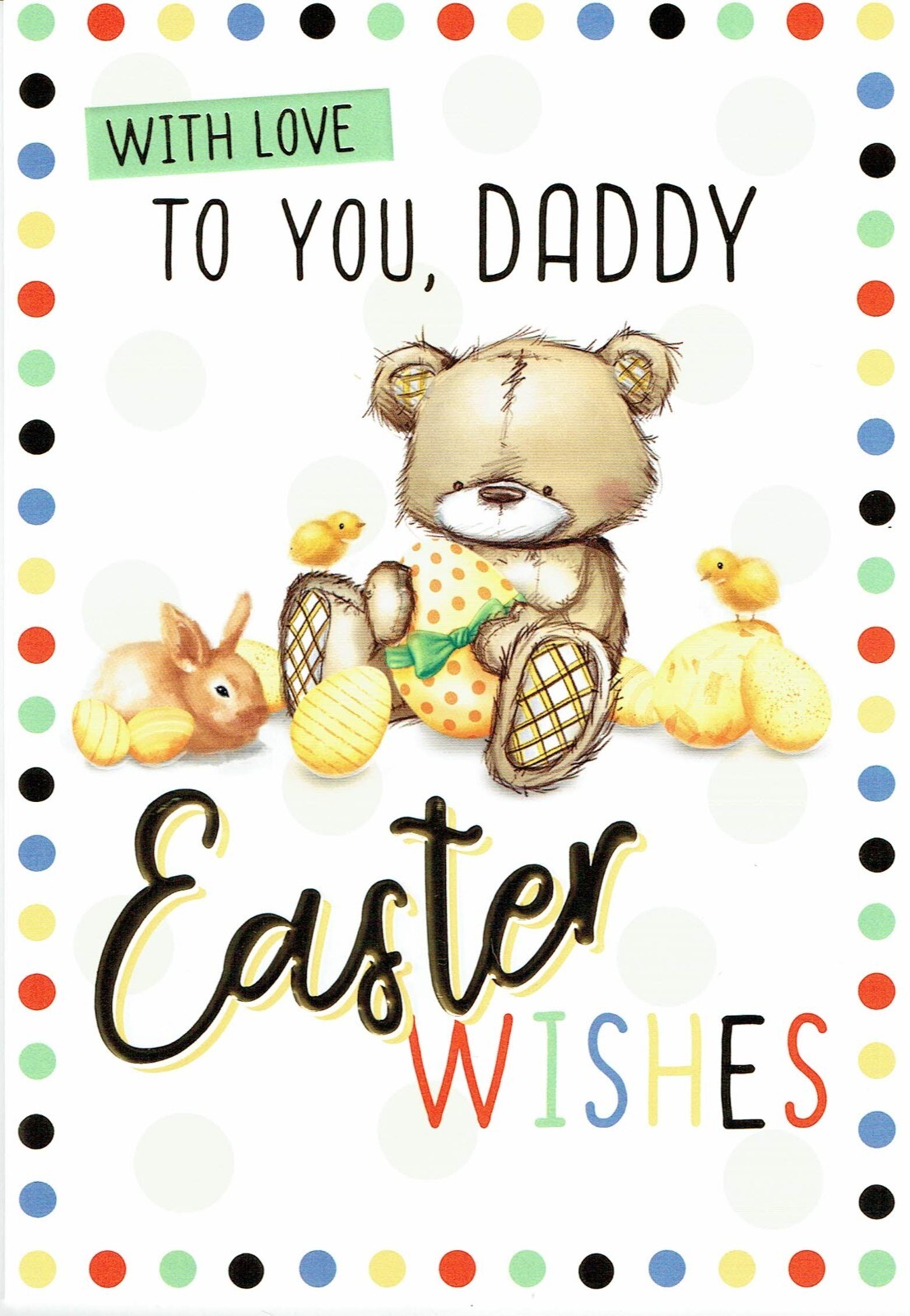 Special DADDY EASTER CARD  Quality Easter Card Bear and Egg Design