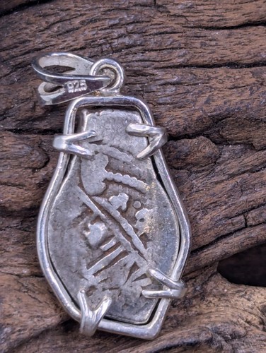 1 Real Phillip IV Mexico Spanish Colonial Cob Pendant Sterling Silver Bezel - Picture 5 of 6