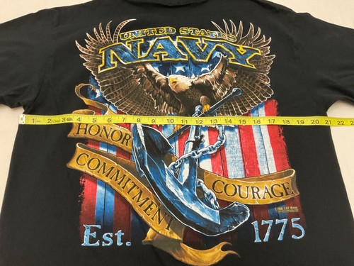 Vintage 7.62 Design US Navy Shirt Graphic Tee Military Anchor Eagle USA Mens L - Picture 8 of 9