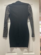 Windsor Silver Studs On Black Fitted Dress