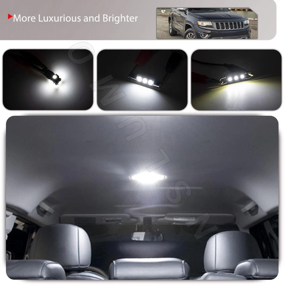 Kit de bombillas de mapa de luces interiores LED blancas de 18 piezas para Volkswagen Touareg MK1 2002-2010 Foto 2 de 4