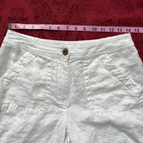 Chico's weiße Leinen Caprihose Größe 0,5 (USA Größe 6) - Bild 8 von 13