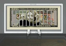 Hillary For Prison 2016 Dollar Bill Desk Top Collectible Desk Display Case 