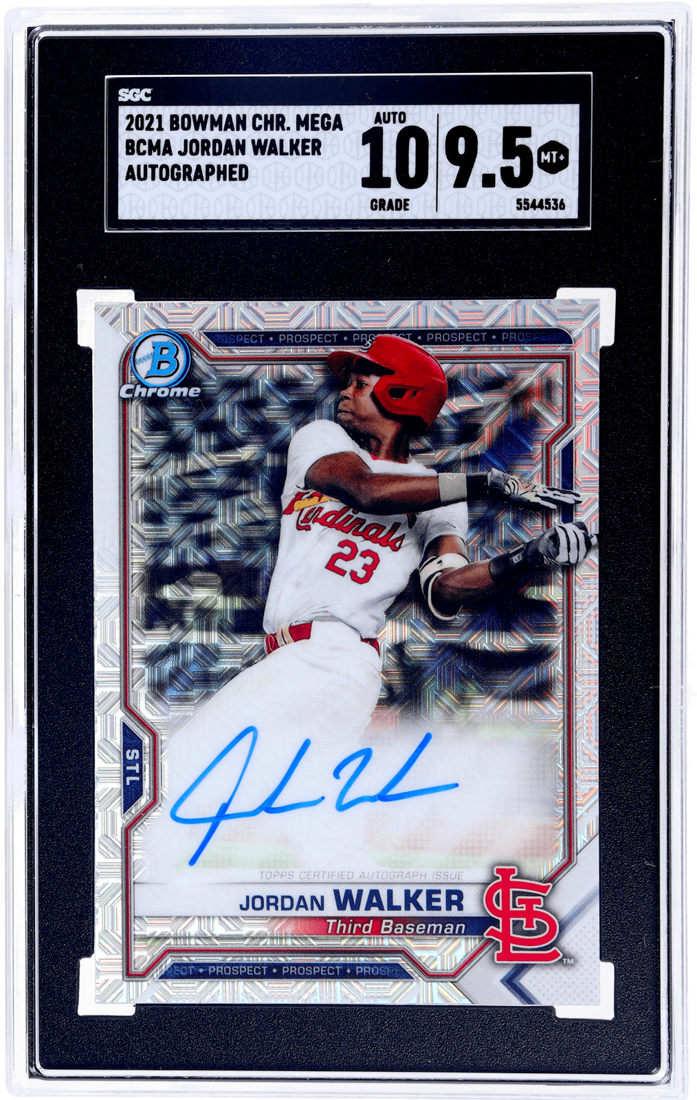 2021 Bowman Chrome Mega Box Jordan Walker Prospect Auto #BCMAJW SGC 9.5/10