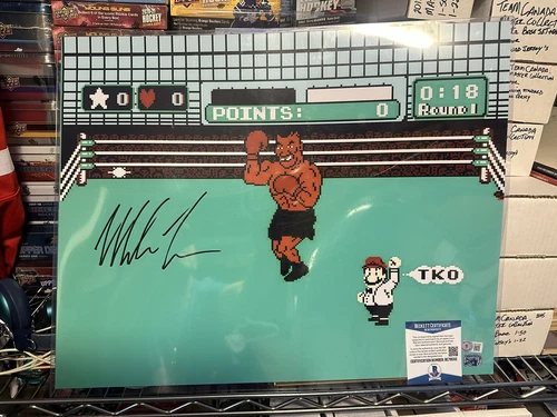 Mike Tyson Punch Out Signed 16x20 Boxing Photo Auto BAS Beckett Witnessed