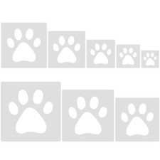 8 Pcs Dog Paw Stencils Animal Paw Paint Reusable Templates for Painting on Wood