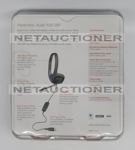 Plantronics Audio 626 DSP High Definition Digitally Enhanced Audio Headphones - Picture 2 of 4