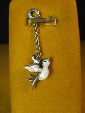 Colgante BARBARA BIXBY PÁJARO BLANCO ENCANTO FREGONA PIEDRAS PRECIOSAS GORRIÓN PALOMA CADENA SS 18K