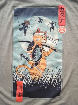 Catana Ninja Cat Assassin Graphic T-shirt 