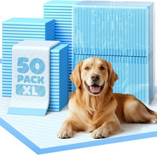 50-Pack Extra Large Pee Pads - 34" X 28" Puppy Pads for Dogs with 6-Layer Leakpr