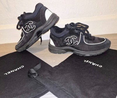 Chanel CC Logo Reflective Runners/Trainers Sneakers ''Triple Black''