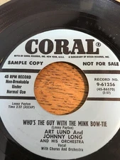 Art Lund - Who's The Guy With The Mink Bow-Tie - Used Vinyl R - Promo - Y8100z