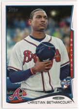 2014 Topps Christian Bethancourt Rookie Card RC #447 Braves. rookie card picture