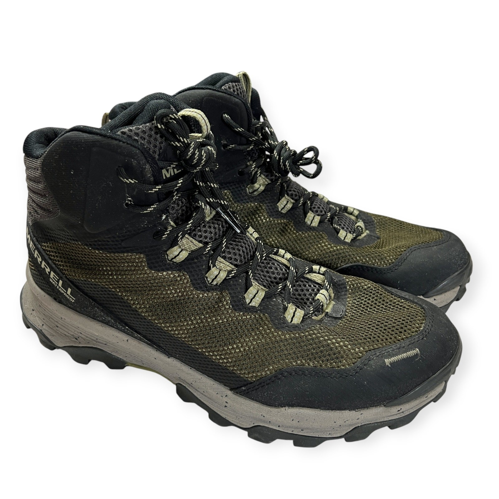Stivali Merrell Speed Strike Mid resistenti alle intemperie trail trekking TAGLIA 10 scarpe oliva