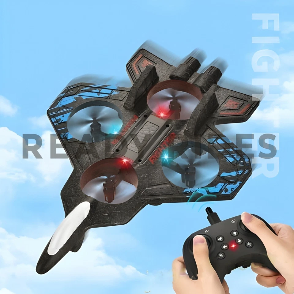 360° Flip RC Plane Toy Drone Remote Control Glider Jet Flying 2.4G LED Light UK - Image 3 of 4