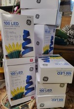 L k GE StayBright 100 LED Lights YELLOW LIGHTS Green Wire 24.7 Ft. Lot Of 10
