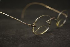 Unique Vintage Silver Rimless Eyeglasses Antique Saddle Bridge Glasses