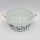 Vintage Pyrex Colonial Mist Blue Floral Pattern 750ml Casserole Dish 472B w Lid
