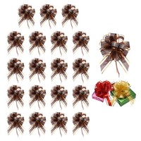 "20X GroßE 9\" Organza-Geschenkschleifen, Kaffee, Metallisch"