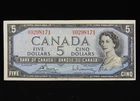 1954 $5 Dollars Bank of Canada Banknote U/X 0298171 Bouey Rasminsky VF Grade