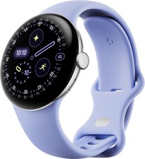 Google - Pixel Watch 4 41mm - LTE - Polished Silver Case - Iris Band - 2025 
