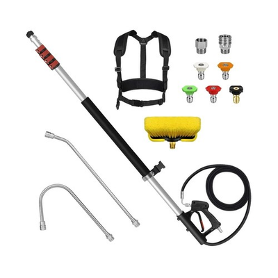 #ad 24FT Telescoping Pressure Washer Wand Kit Extension Pole Gutter Cleaner B... $147.99