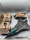 GI Joe Meandog vehicle + rear tractor and Cobra Liquidator jet plane incomplete