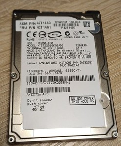 Hitachi 2,5" Notebook Festplatte 160GB SATA aus IBM / Lenovo Thinkpad
