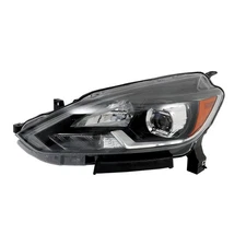 For 2016-2017-2018-2019 Nissan Sentra Driver Side Headlight LED Black Clear Lens