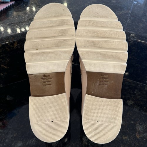 STUART WEITZMAN Parker Lift Pink Leather Loafer Slide On Preppy Upscale Sz 8 - Picture 10 of 18