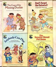 Lot of 4 Vintage Sesame Street Book Club Hardcover Books 1980s Bert Ernie Muppet
