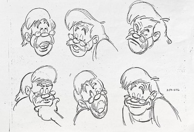 PINOCCHIO GEPPETTO  DISNEY Animation MODEL SHEET Research PHOTOCOPY Head Poses