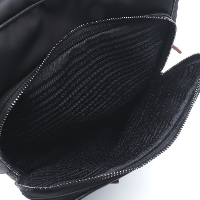 PRADA backpack 2VZ064 nylon saffiano leather black backpack triangle logo used thumbnail 5