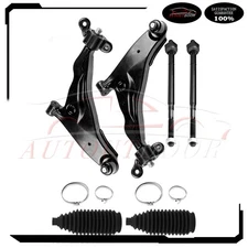 6Pcs Front Control Arm Tie Rod & Rack Bellow Fit For 2002-2005 Dodge Stratus