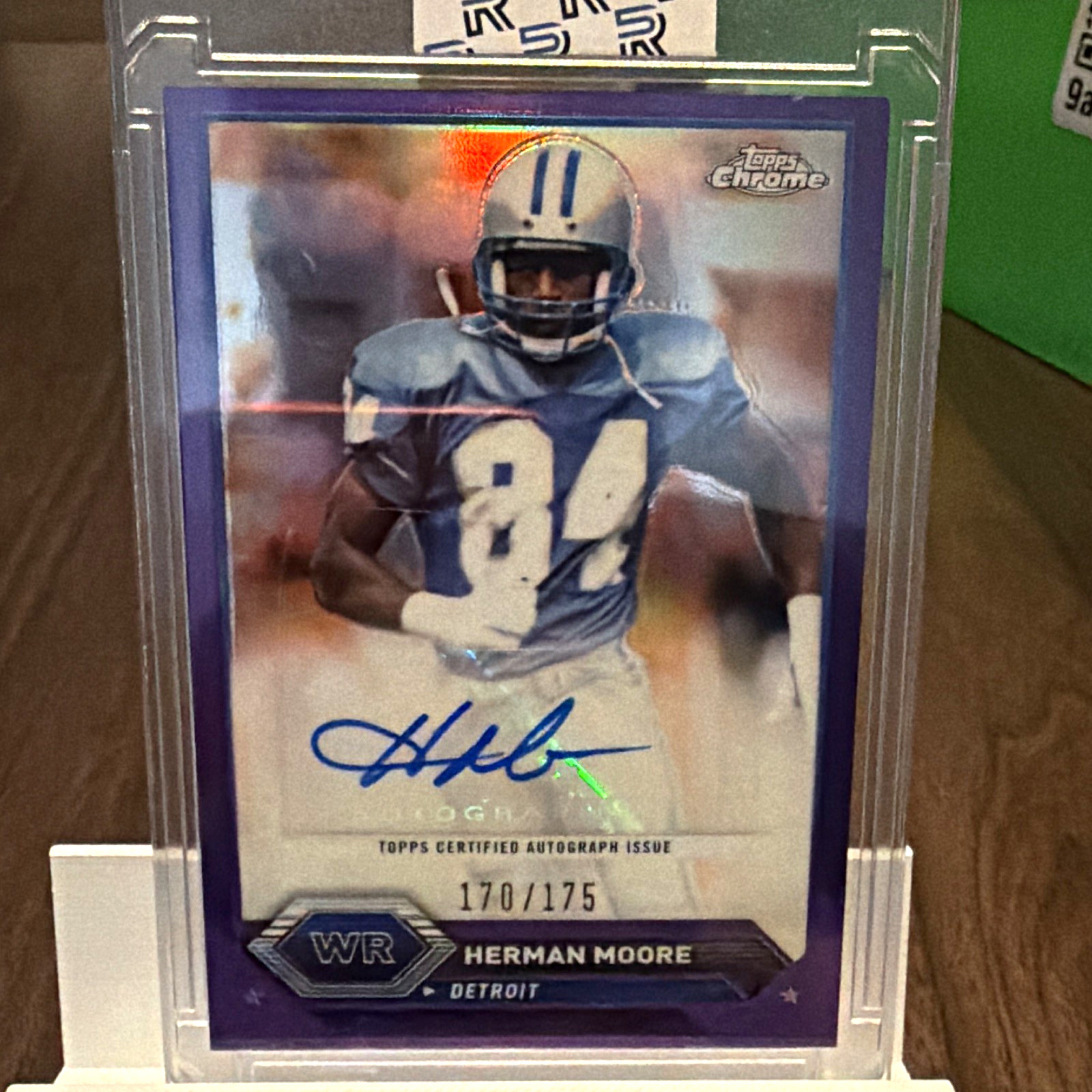 Topps 2023 Composite Herman Moore Lions Topps Chrome Auto Purple Refractor /175