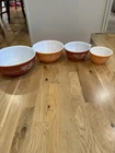 VTG. PYREX - AUTUMN HARVEST WHEAT - NESTING  MIXING BOWL 401 402 403 404 SET