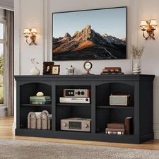 Farmhouse TV Stand for 75/80 Inch TV, Entertainment Center with Adjustable Sh...