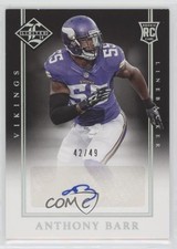 2014 Limited Rookie Signatures Silver Spotlight 42/49 Anthony Barr #102 Auto z5i