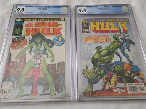SAVAGE SHE-HULK #1 1980 CGC 9.0 & INCREDIBLE HULK #449 1997 CGC 9.4 1ST SHE HULK