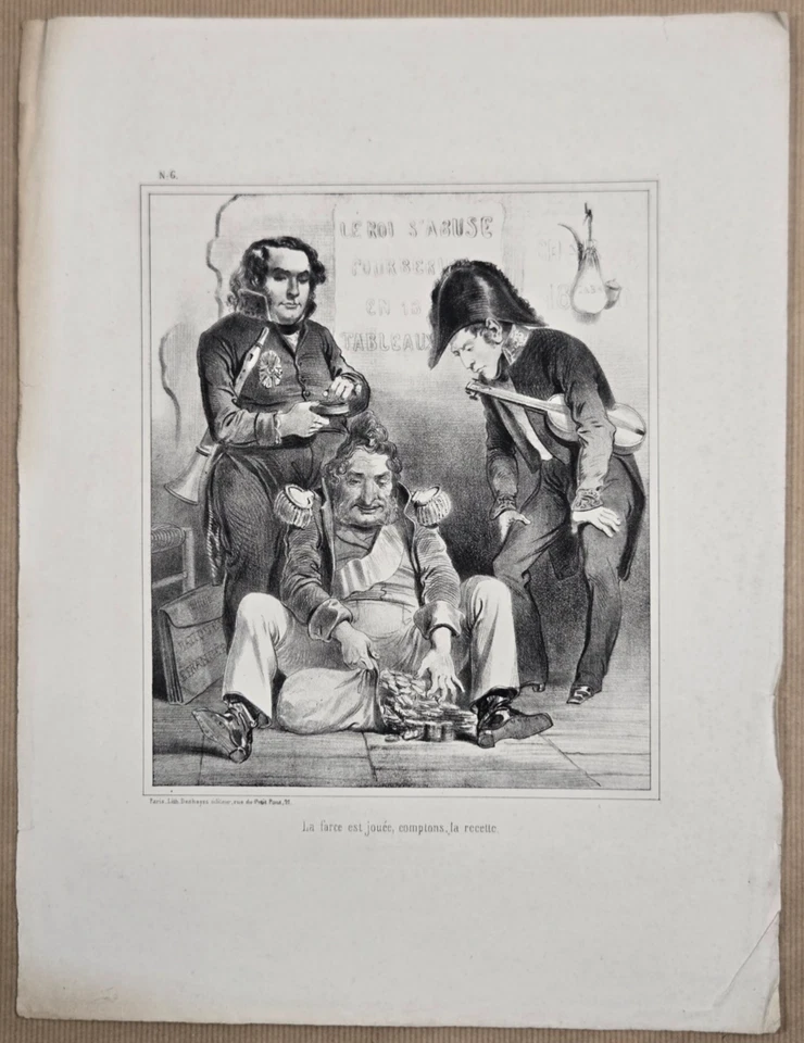 Lithographie CARICATURE XIXeme : Louis Philippe - Photo 1/1